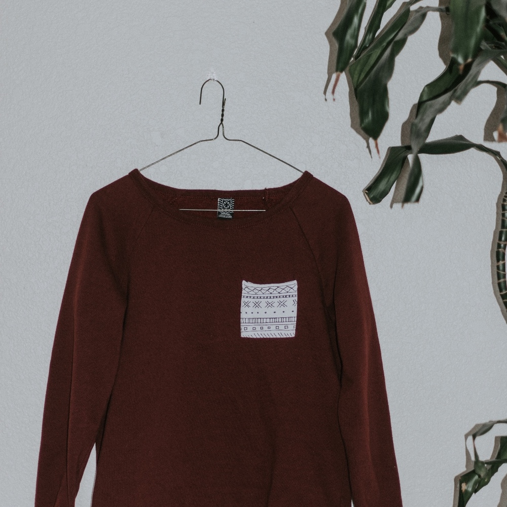 Maroon Pocket Sweater